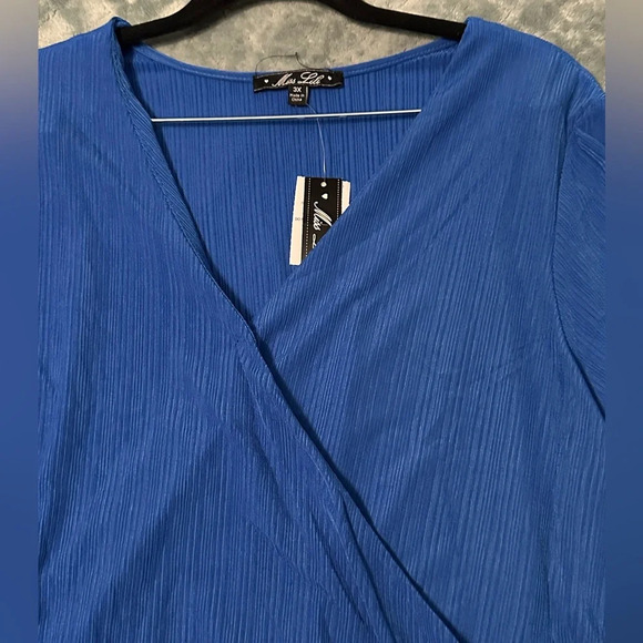 Miss Lili Blue Blouse - Size 3X- NWT - Picture 4 of 4